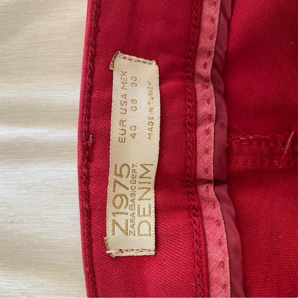 Red Zara women’s skinny jeans size 8 thick and flattering. Missing parts - Picture 3 of 5